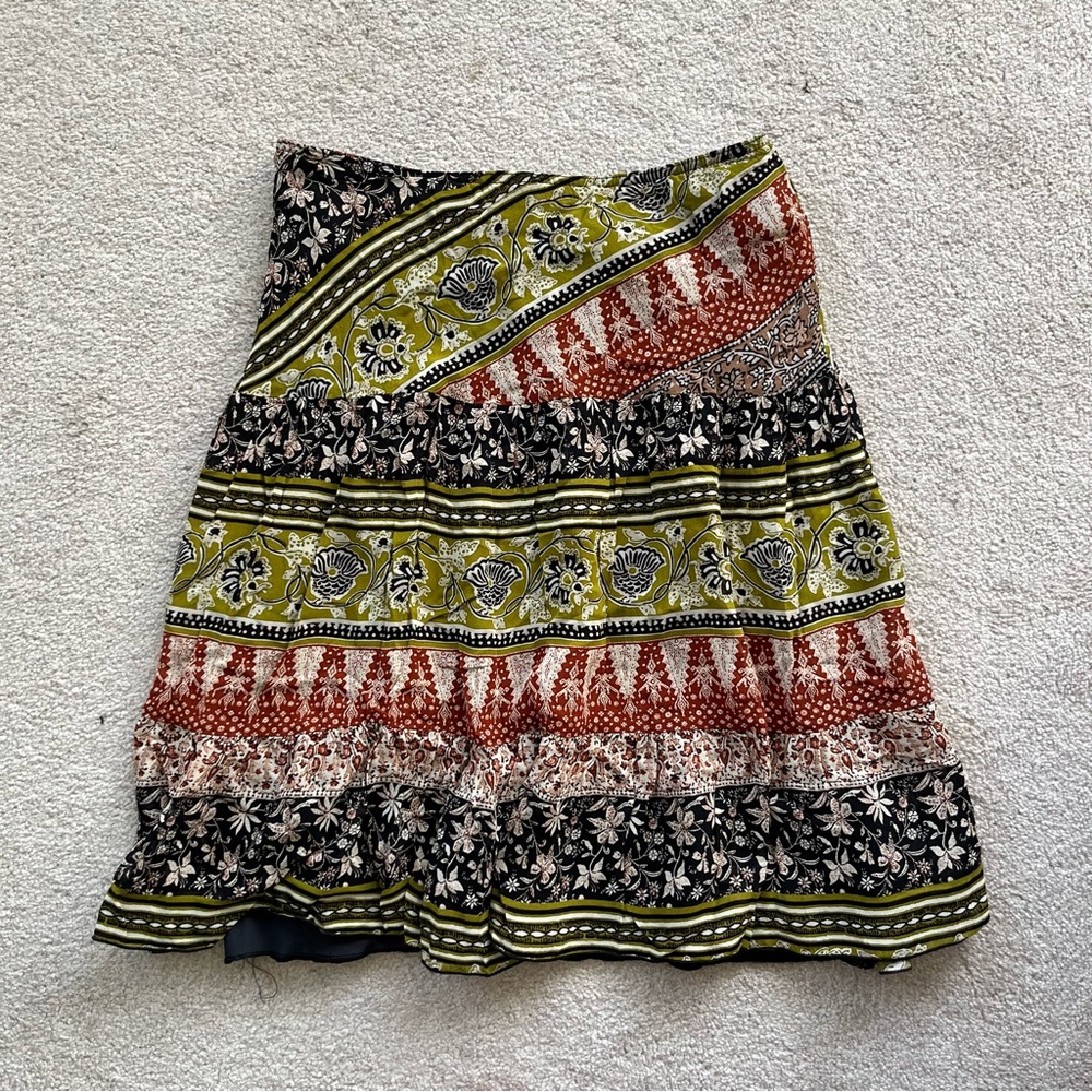 Vintage‎ Monté Boho Flowy Midi Skirt